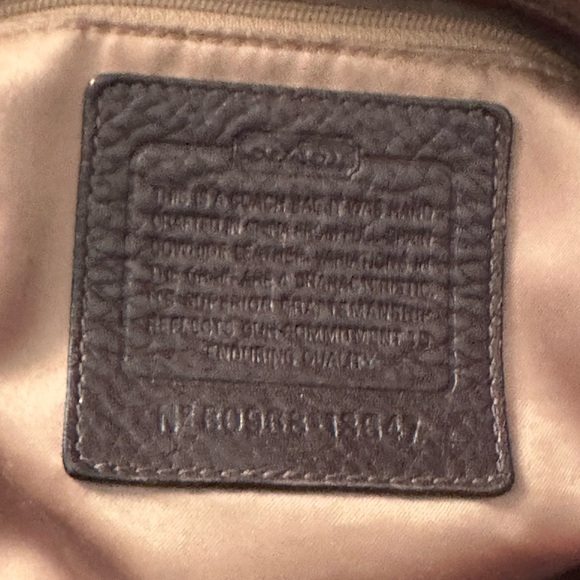 Vintage Coach 100% Leather-Pebble Texture Hobo Crossbody Shoulder Bag Dark Brown - Picture 15 of 16